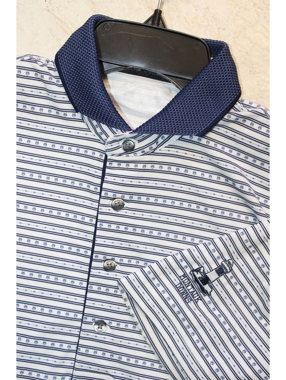 Greyson x Montauk Downs Wolf All Over Performance Stretch Polo Shirt Men SMALL